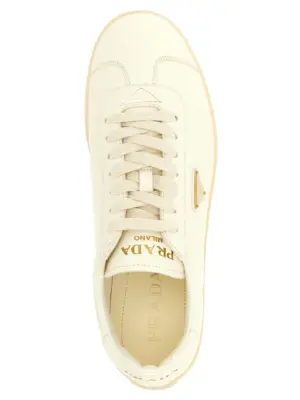 Deer leather sneakers 100% deer leather (cervus elaphus) PRADA White