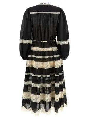 'Rhiannon Lace Billow' dress 3227DSS251BLCR ZIMMERMANN White/Black