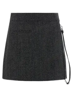 'Zipped Caviar Mini' skirt COURREGES Gray
