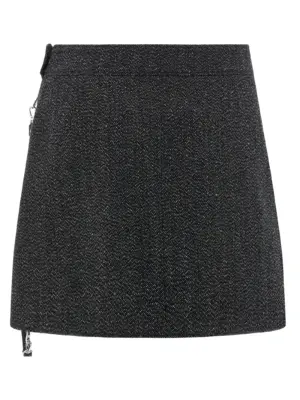 'Zipped Caviar Mini' skirt 325CJU292WO01449901 COURREGES Gray