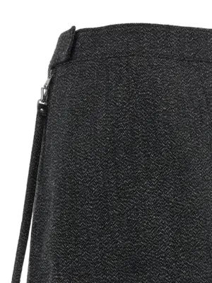 'Zipped Caviar Mini' skirt 100% wool COURREGES Gray