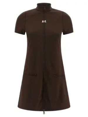 'Interlock Tracksuit Mini' dress COURREGES Brown
