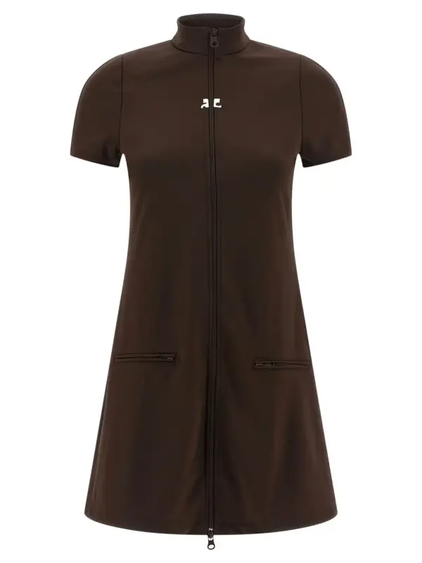 'Interlock Tracksuit Mini' dress COURREGES Brown