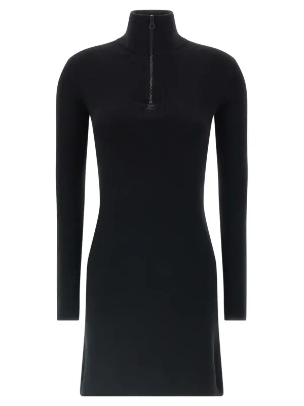 Wool knit dress COURREGES Black