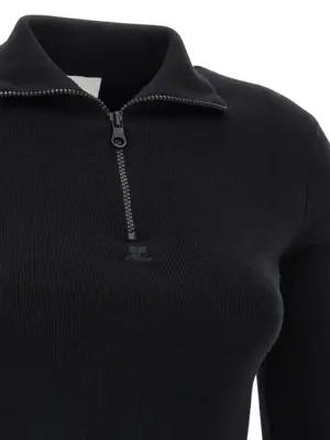 Wool knit dress 100% merino wool COURREGES Black