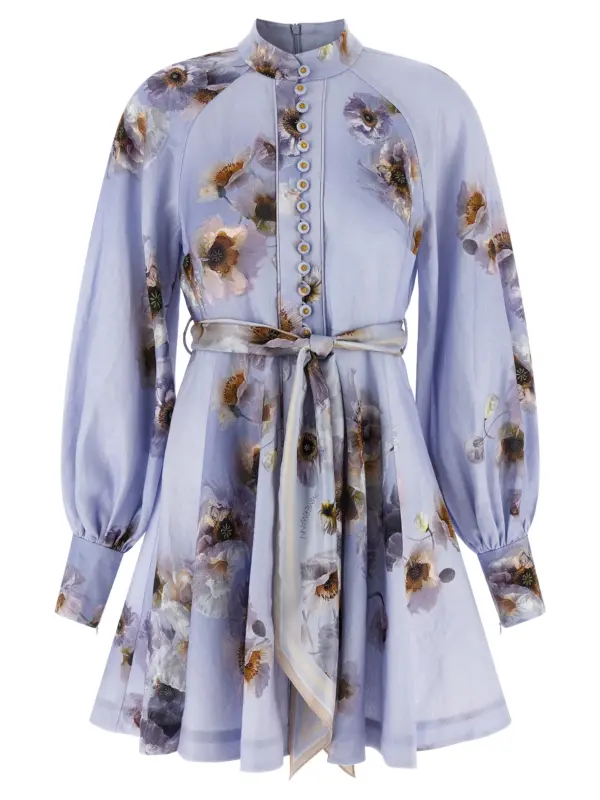 'Hypnotic Buttoned' dress ZIMMERMANN Light Blue