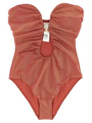 'Rhiannon Deep Plunge' one-piece swimsuit ZIMMERMANN Pink