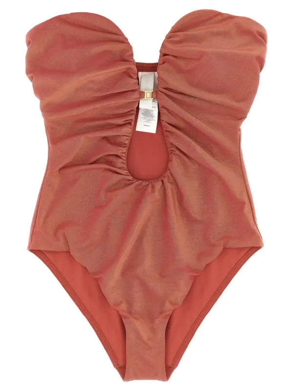 'Rhiannon Deep Plunge' one-piece swimsuit ZIMMERMANN Pink