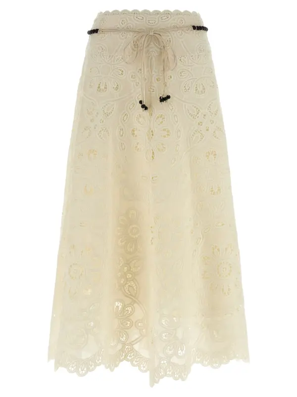 'Rhiannon' skirt ZIMMERMANN Beige