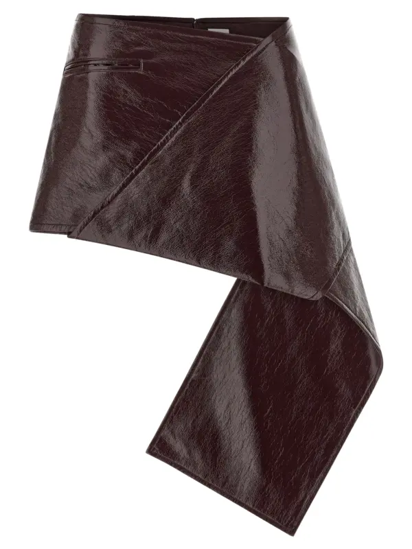 'Fold Vinyl Mini' skirt COURREGES Bordeaux
