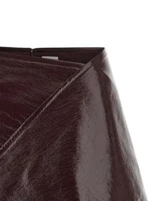 'Fold Vinyl Mini' skirt Woman COURREGES Bordeaux