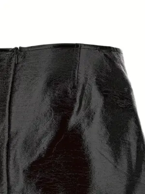 'Fold Vinyl Mini' skirt 88% co