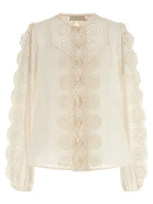 'Lucky' embroidered blouse ZIMMERMANN White