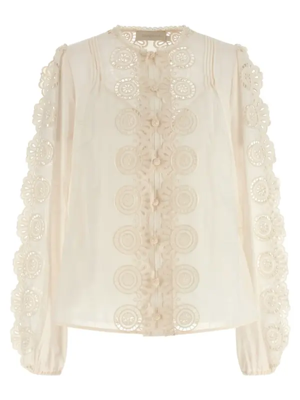 'Lucky' embroidered blouse ZIMMERMANN White