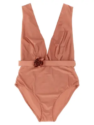 'Lucky Plunge Flower' one-piece swimsuit ZIMMERMANN Pink