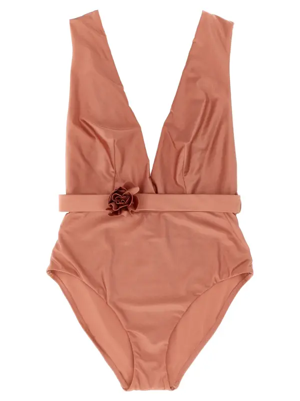 'Lucky Plunge Flower' one-piece swimsuit ZIMMERMANN Pink