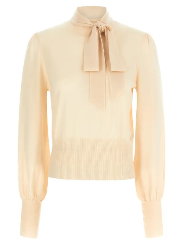 'Pussybow' sweater ZIMMERMANN Beige