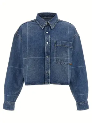 Cropped denim shirt DENIM X ALEXANDER WANG Blue