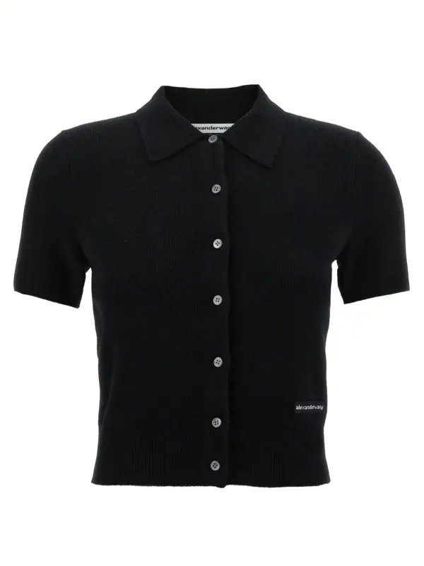 Polo cardigan T BY ALEXANDER WANG Black