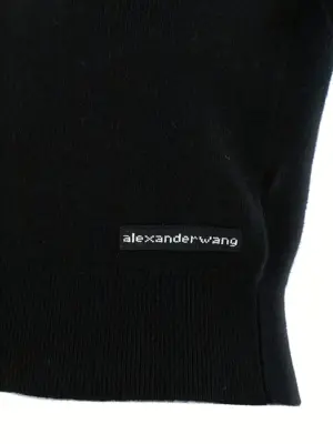 Polo cardigan 100% wool T BY ALEXANDER WANG Black