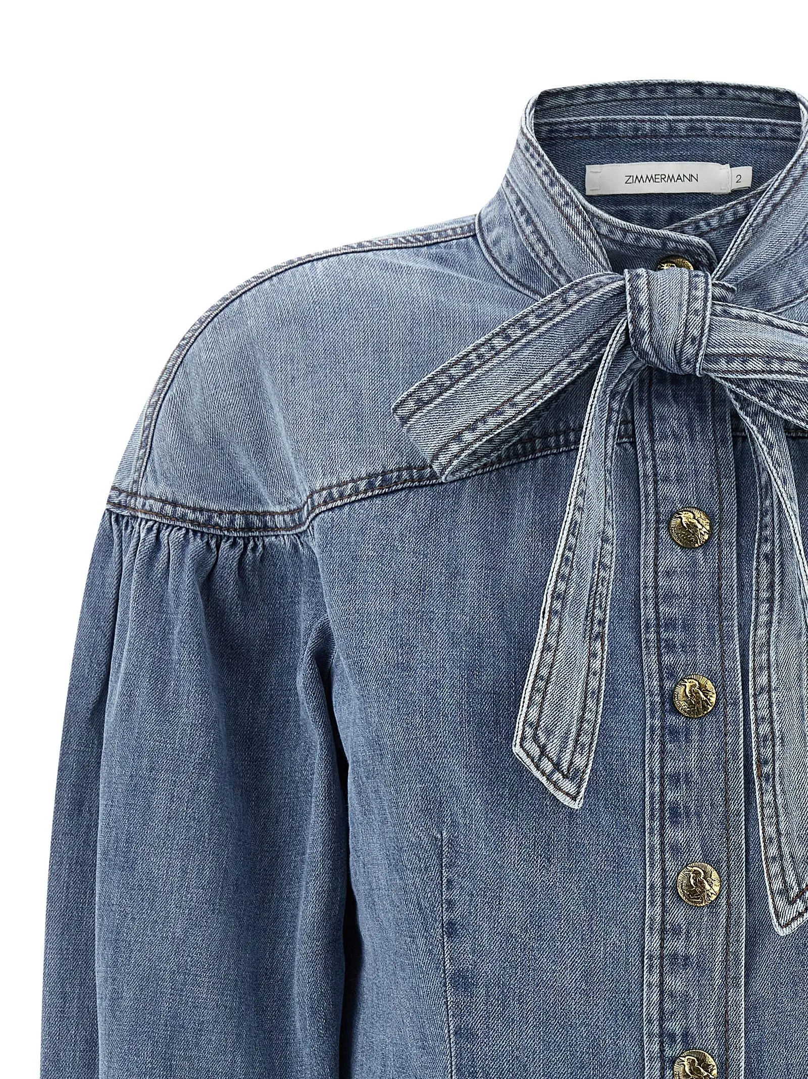 Сорочка джинсова Denim Zimmermann Блакитна 3 Denim shirt Woman ZIMMERMANN Light Blue