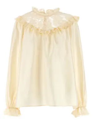 'Lace Billow' blouse ZIMMERMANN Beige