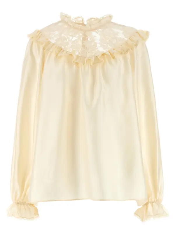 'Lace Billow' blouse ZIMMERMANN Beige