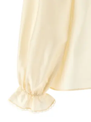 'Lace Billow' blouse 100% silk ZIMMERMANN Beige
