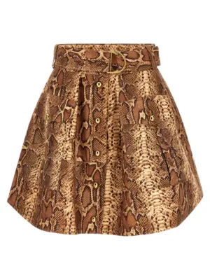 'Hypnotic Utility Mini' skirt ZIMMERMANN Brown
