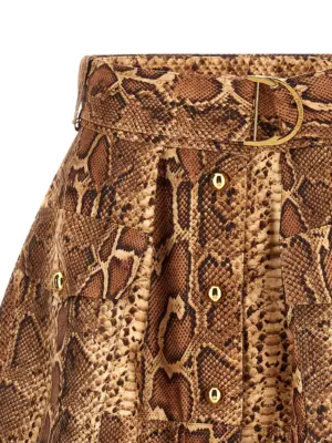 'Hypnotic Utility Mini' skirt Woman ZIMMERMANN Brown