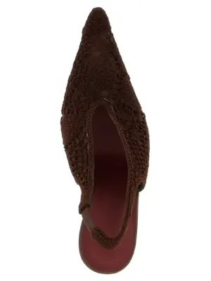 Crochet slingback 75% cotton 25% viscose MAGDA BUTRYM Brown