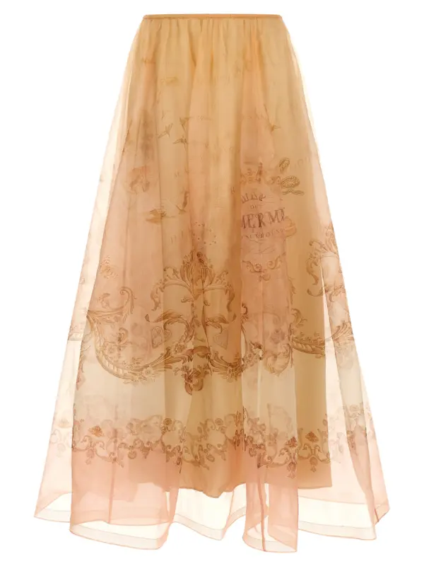 'Hypnotic Organza Maxi' skirt ZIMMERMANN Beige