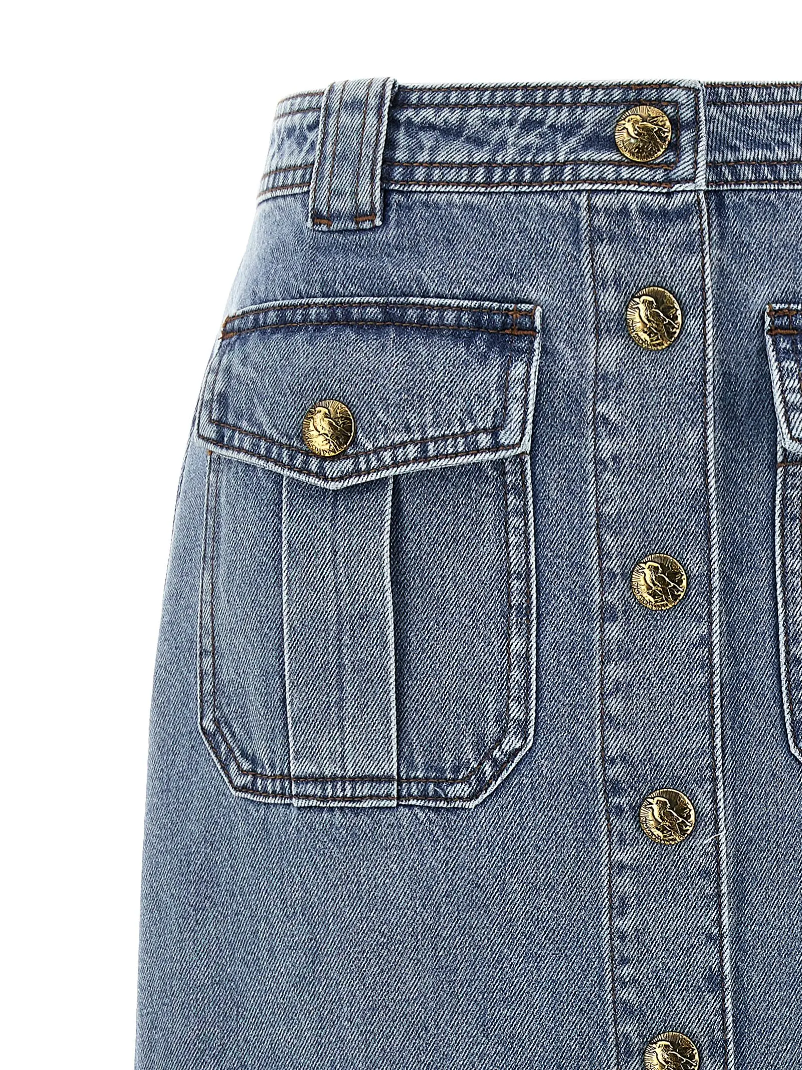 Спідниця Denim Pencil Zimmermann Блакитна 3 'Denim Pencil' skirt Woman ZIMMERMANN Light Blue