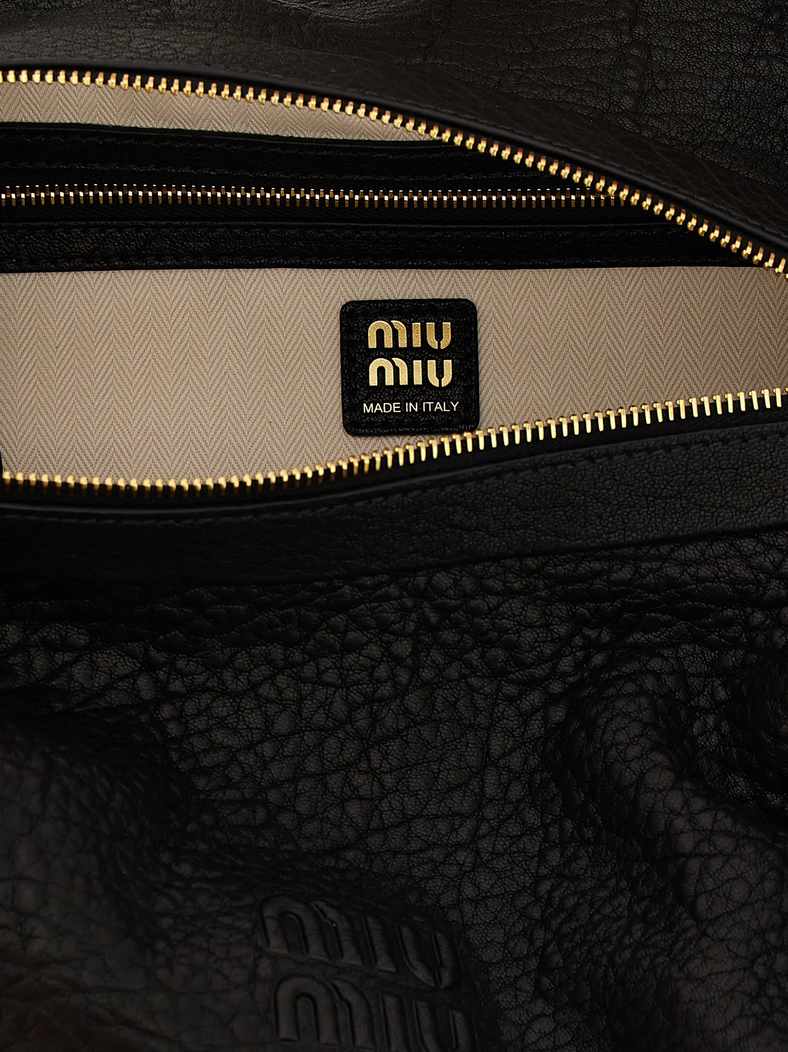 Сумка через плече Miu Miu Sacca Чорна 4 'Sacca' shoulder bag 100% lamb leather (Ovis aries) MIU MIU Black