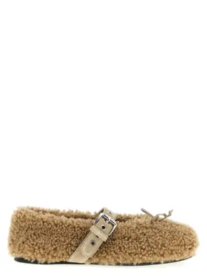 Sheepskin ballet flats MIU MIU Beige