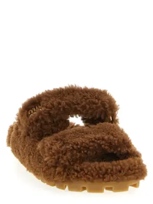Shearling sandals 5XX663F010173F0324 MIU MIU Brown