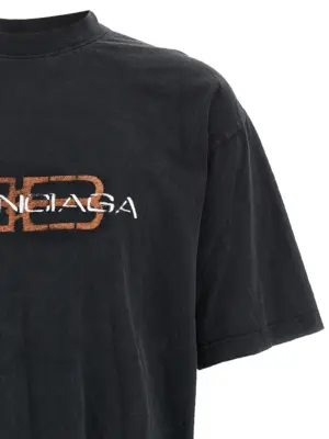 Logo print T-shirt Man BALENCIAGA Black