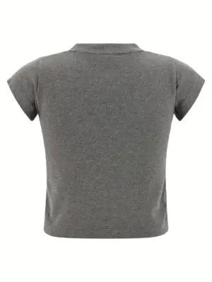 'Shrunk Luxury Script' T-shirt 807341TTVB81035 BALENCIAGA Gray