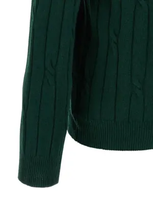 Braided wool polo shirt 70% virgin wool 30% cachemire ZANONE Green