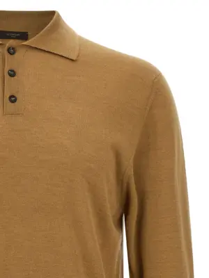 Virgin wool polo shirt Man ZANONE Beige