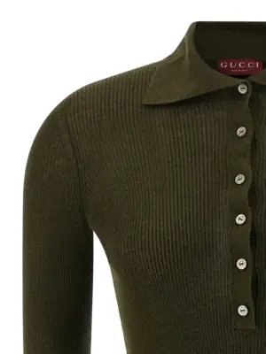 'Nastro Web' polo shirt Woman GUCCI Green
