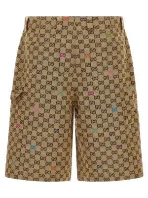 Multicolor fil coupé bermuda shorts 814728ZAS812137 GUCCI Beige