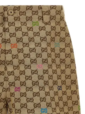 Multicolor fil coupé bermuda shorts Man GUCCI Beige
