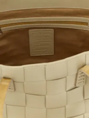 'Japan Tote' shopping bag 100% buffalo leather DRAGON DIFFUSION Beige