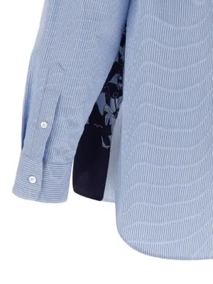 Floral silk shirt 100% cotton GUCCI Light Blue