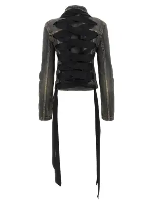 'Lace Up' denim jacket 831697TSW671441 BALENCIAGA Gray