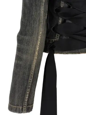 'Lace Up' denim jacket 100% cotton BALENCIAGA Gray