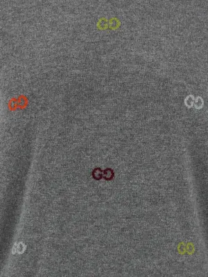GG intarsia sweater 100% cashmere GUCCI Gray