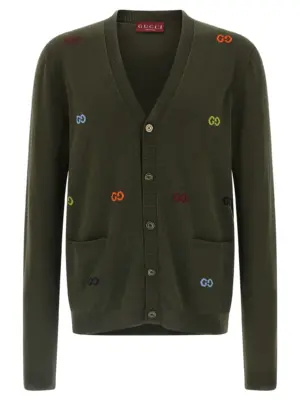 GG intarsia cardigan GUCCI Green