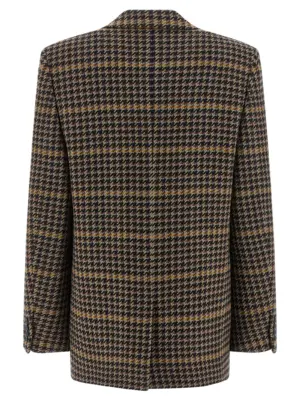 Double-breasted houndstooth blazer 837047Y3J601016 SAINT LAURENT Multicolor